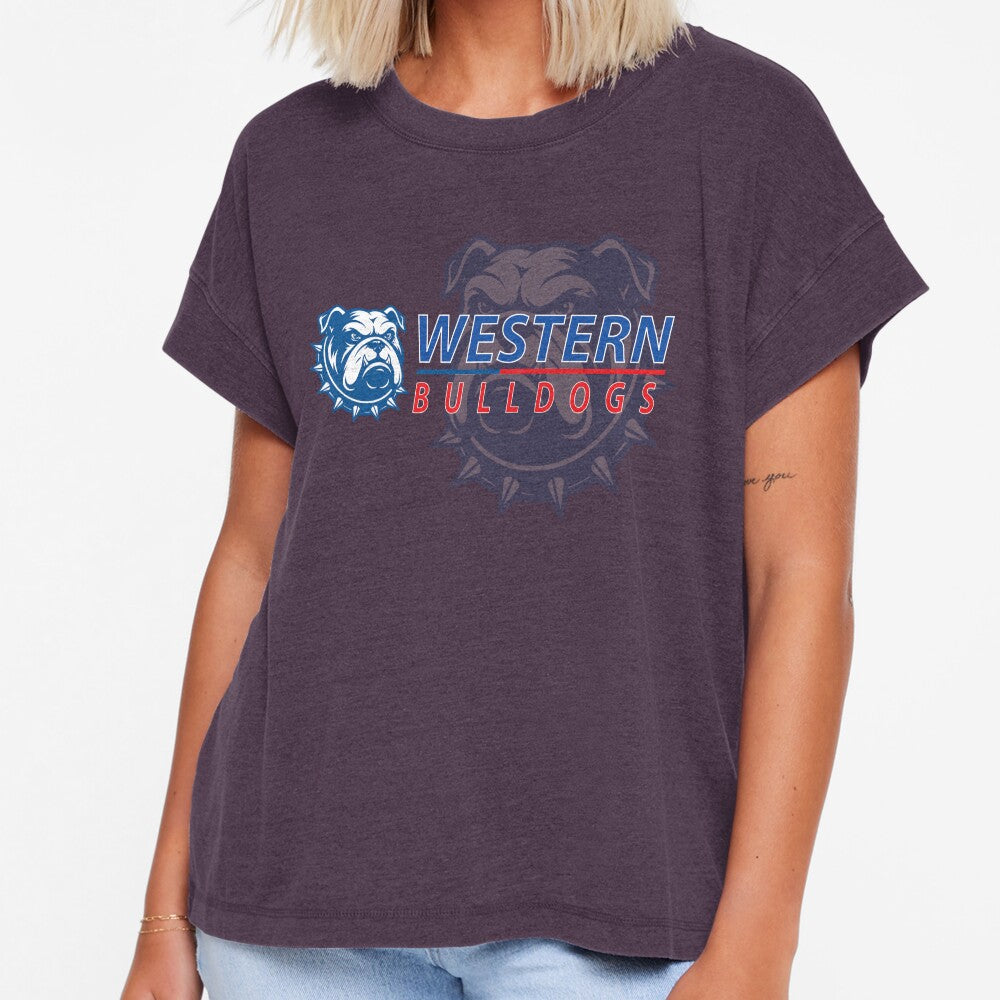 Bulldogs- Western Fan Art by ARTISTRY 96 Unisex T-shirt, Sweatshirt, Hoodie, Long Sleeve Tee - T-Shirt, Sweatshirt, Hoodie