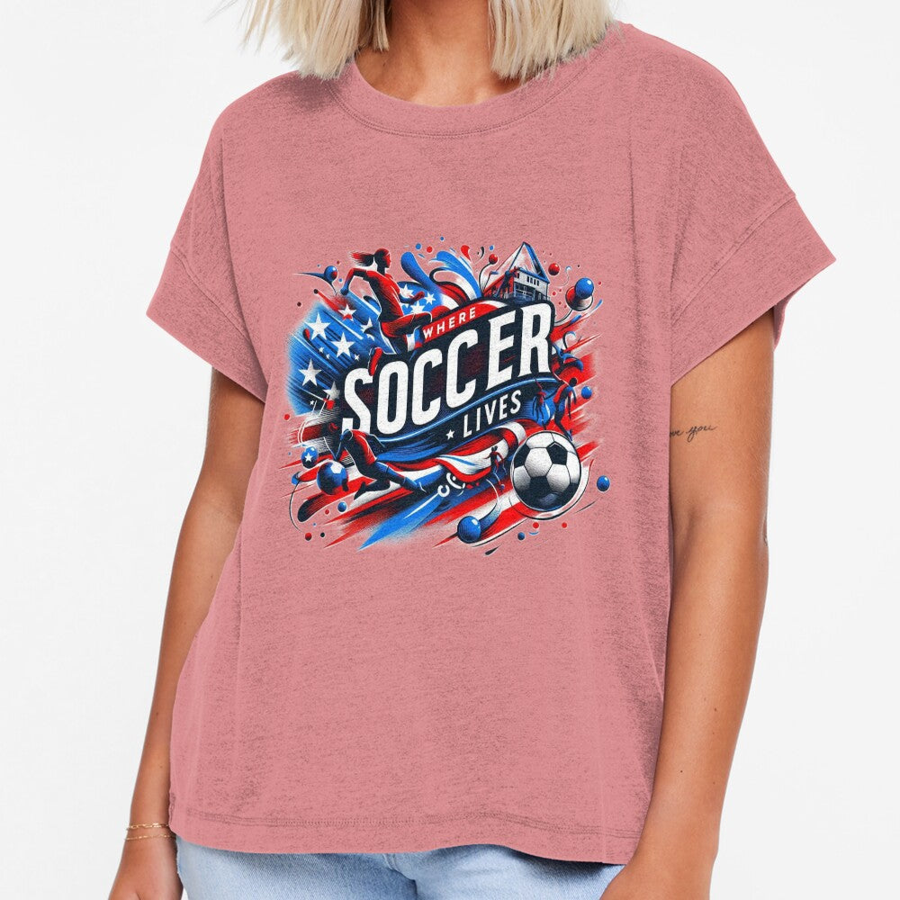 Where Soccer Lives - USA by Endeva4eva Unisex T-shirt, Sweatshirt, Hoodie, Long Sleeve Tee - T-Shirt, Sweatshirt, Hoodie