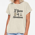 X Years of Adventures  Vintage Anniversary Design by ShoopingAn Unisex T-shirt, Sweatshirt, Hoodie, Long Sleeve Tee - T-Shirt, Sweatshirt, Hoodie