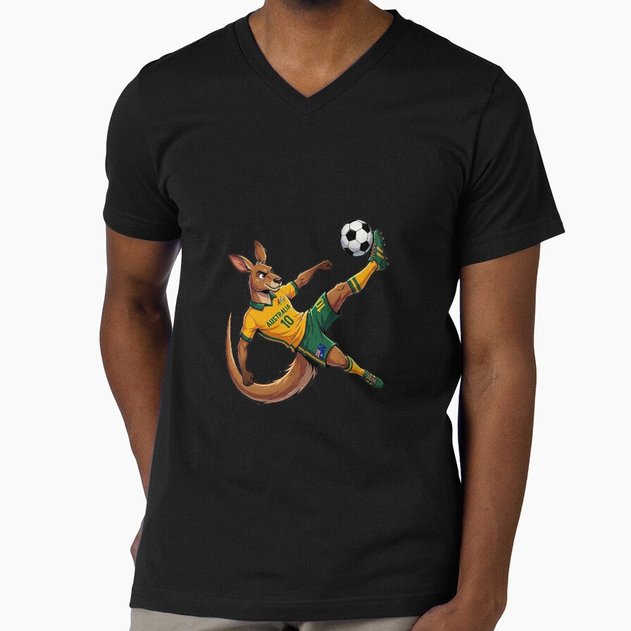 Australia Kangaroo  Football World Cup 2026 Cartoon Mascot by David Mateo ArtWorks Unisex T-shirt, Sweatshirt, Hoodie, Long Sleeve Tee - T-Shirt, Sweatshirt, Hoodie