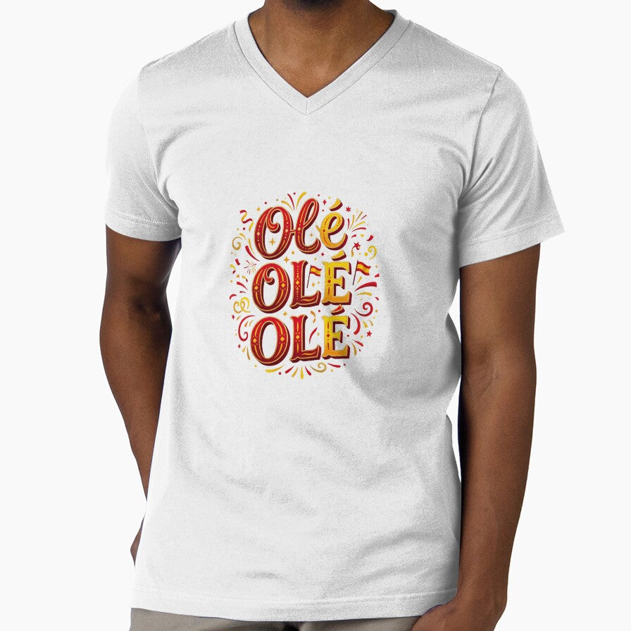 Ole Ole Ole  Festive Football Typography Mexican Style by David Mateo ArtWorks Unisex T-shirt, Sweatshirt, Hoodie, Long Sleeve Tee - T-Shirt, Sweatshirt, Hoodie