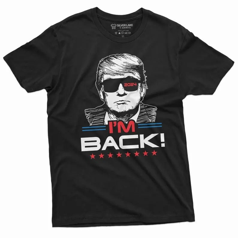 I'M Back Trump Donald Trump 2024 Re Election Shirt Presidential Elections 2024 Republican Conservative Party T-Shirts, Hoodie, Sweatshirt - T-Shirt, Sweatshirt, Hoodie