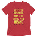 Misuse Literally Makes Me Figuratively Insane Tri Blend T-Shirts, Hoodie, Sweatshirt - T-Shirt, Sweatshirt, Hoodie