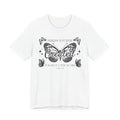Women T-shirt Created Butterfly Graphic tee Wrapped in Jesus back print. Unisex T-shirt, Sweatshirt, Hoodie, Long Sleeve Tee - T-Shirt, Sweatshirt, Hoodie