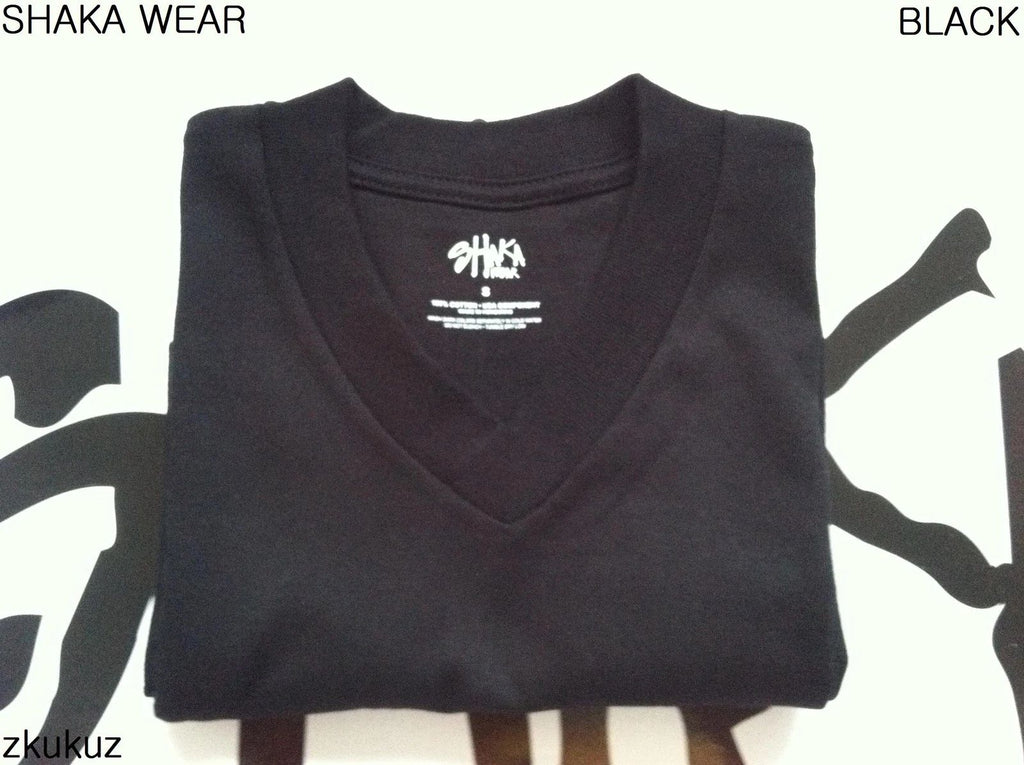 3 NEW SHAKA WEAR PLAIN SHORT SLEEVE V-NECK T-SHIRT BLACK BLANK MEDIUM M 3PC Unisex T-shirt, Sweatshirt, Hoodie, Long Sleeve Tee - T-Shirt, Sweatshirt, Hoodie