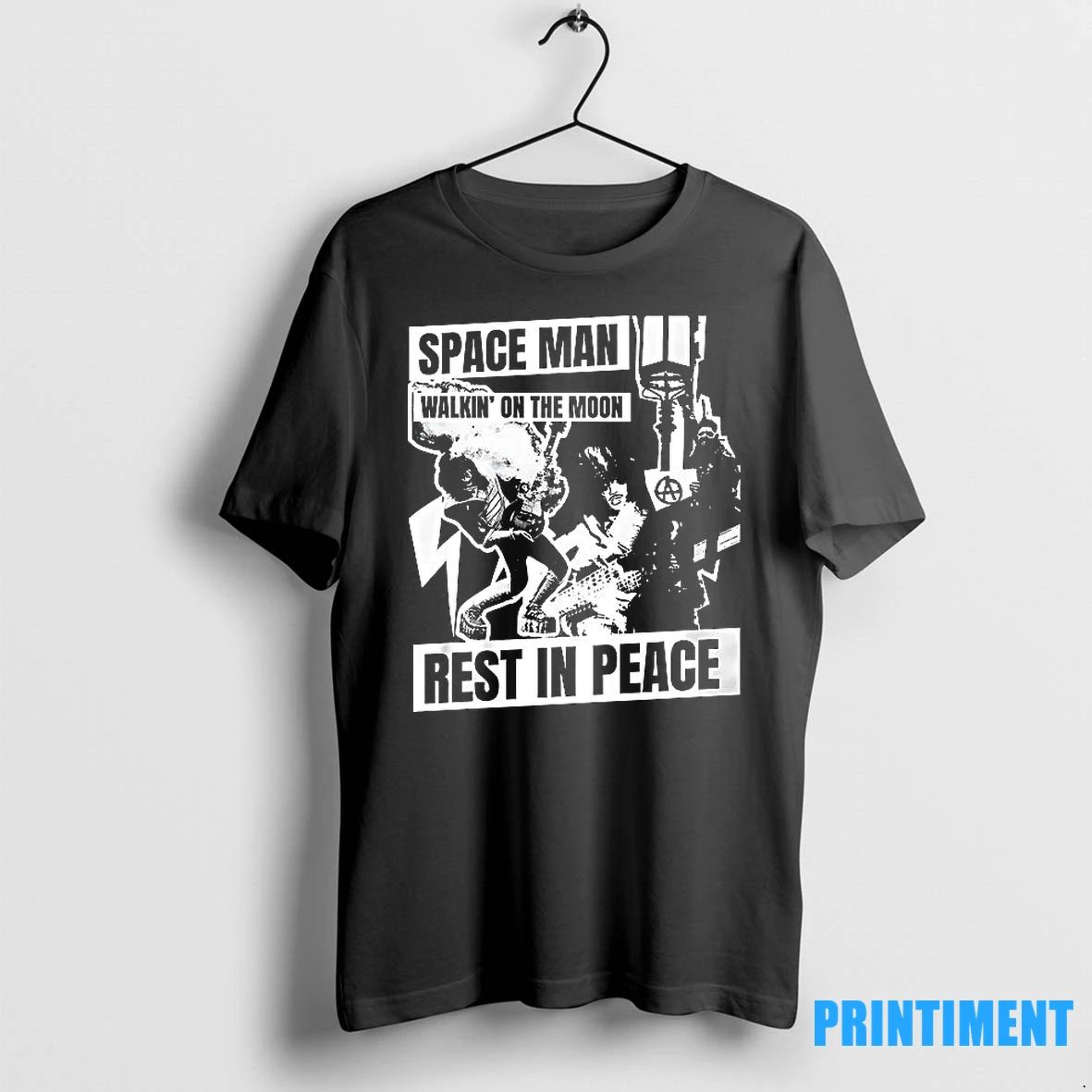 Space Man Walkin On The Moon Rest In Peace Tshirts Sweater Unisex T-shirt, Sweatshirt, Hoodie, Long Sleeve Tee - T-Shirt, Sweatshirt, Hoodie