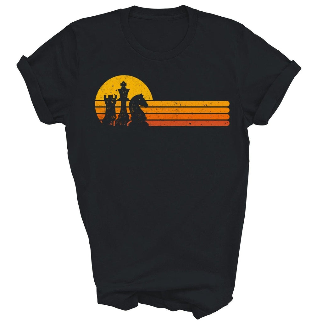 Vintage Chess Player Sunset Pieces Unisex Shirt Gift Unisex T-shirt, Sweatshirt, Hoodie, Long Sleeve Tee - T-Shirt, Sweatshirt, Hoodie