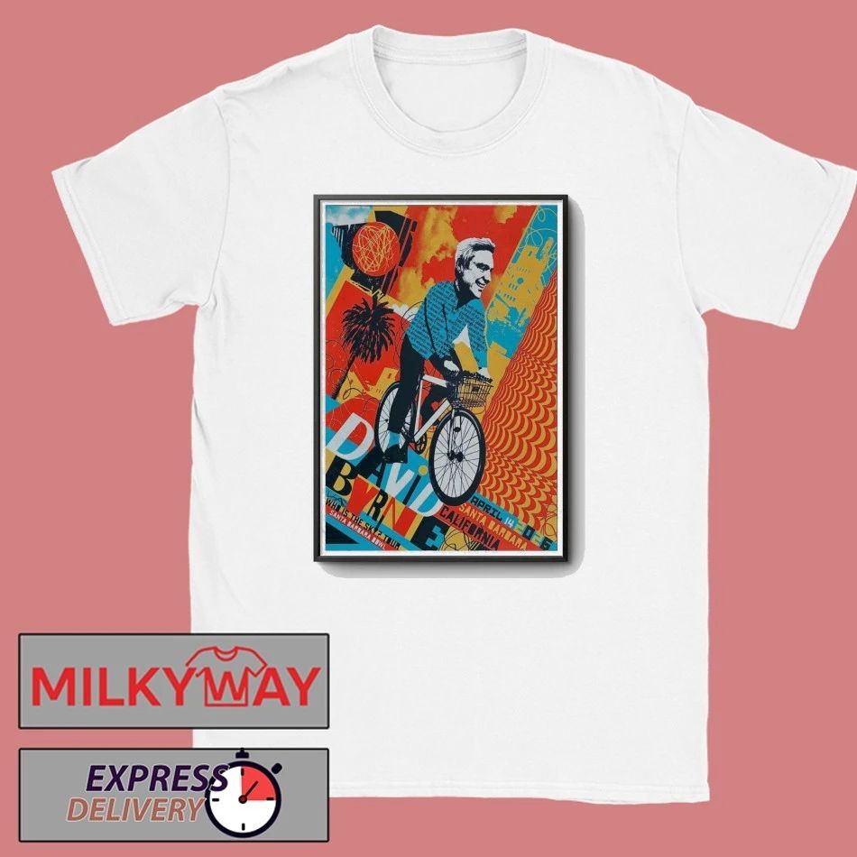 David Byrne Poster Apr14 2026 Santa Barbara Tour shirt Unisex T-shirt, Sweatshirt, Hoodie, Long Sleeve Tee - T-Shirt, Sweatshirt, Hoodie