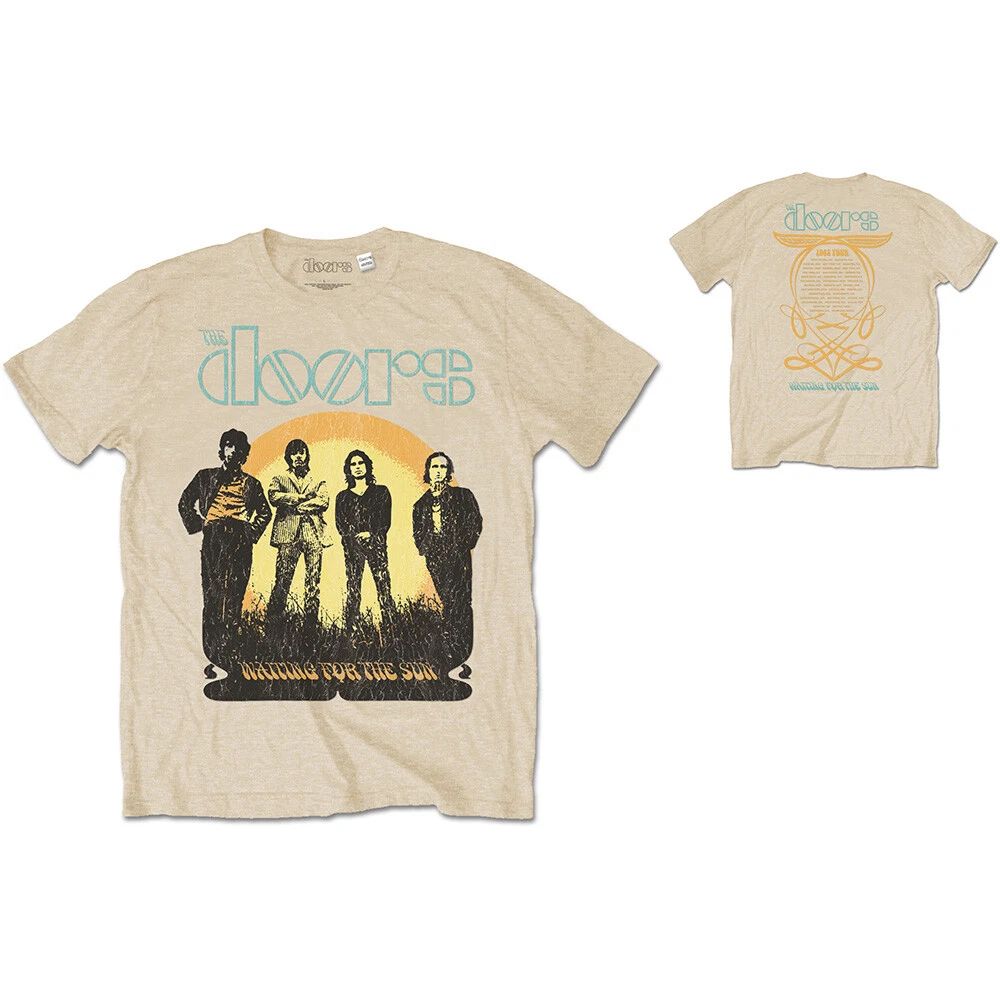 The Doors Waiting For The Sun 1968 Tour Official Merchandise T-Shirt Sand New Unisex T-shirt, Sweatshirt, Hoodie, Long Sleeve Tee - T-Shirt, Sweatshirt, Hoodie