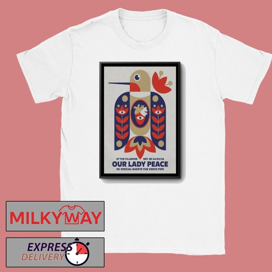 Poster Apr 2 2026 Our Lady Peace Detroit, MI shirt Unisex T-shirt, Sweatshirt, Hoodie, Long Sleeve Tee - T-Shirt, Sweatshirt, Hoodie