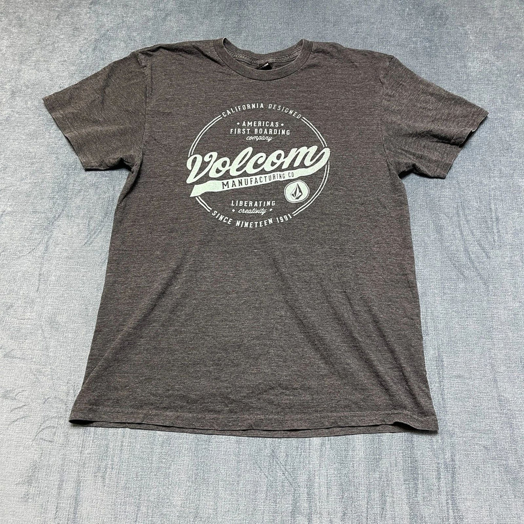 Volcom T Shirt Mens Medium Gray Graphic Print Americas First Boarding Company Unisex T-shirt, Sweatshirt, Hoodie, Long Sleeve Tee - T-Shirt, Sweatshirt, Hoodie