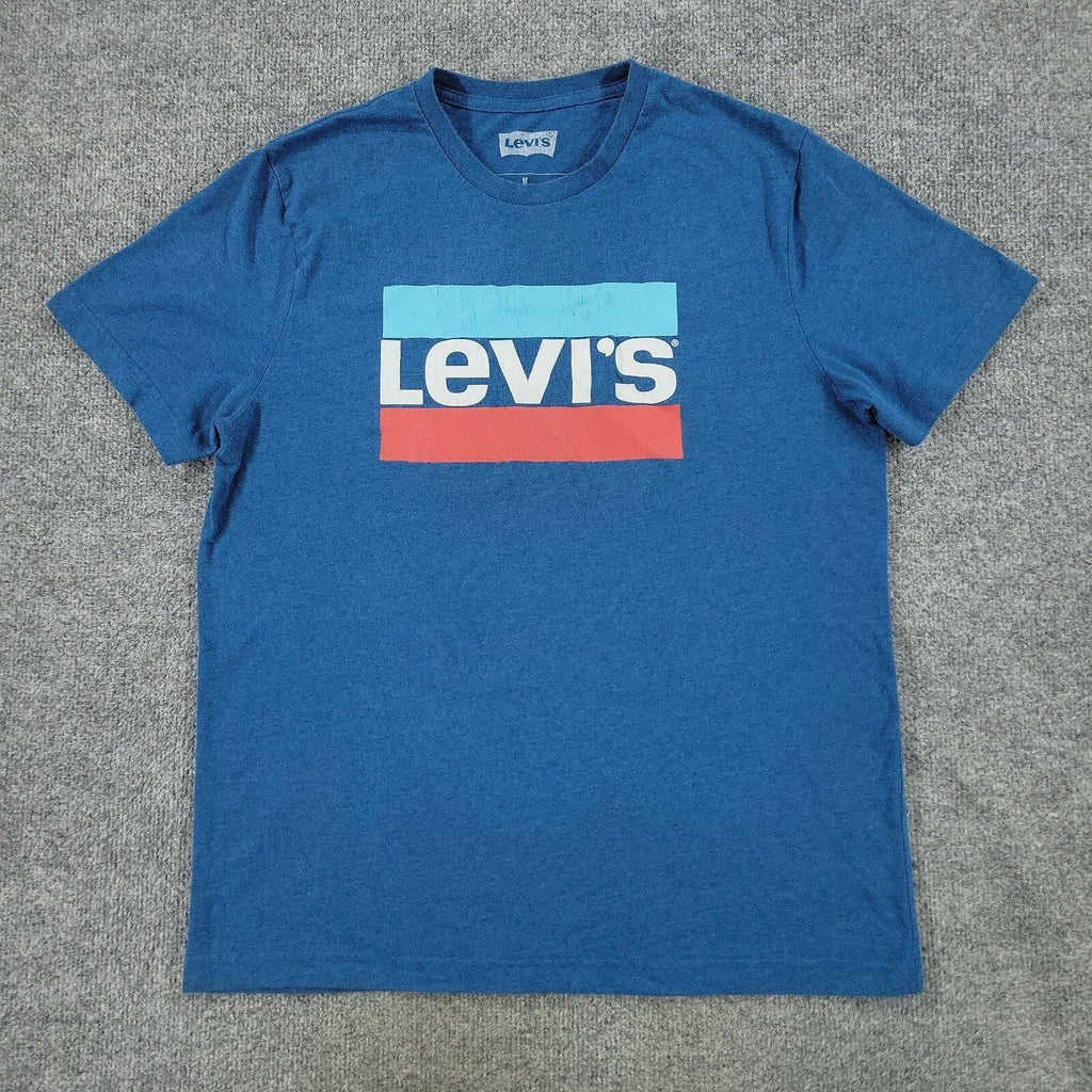 Levi's Shirt Men's Medium Blue Logo Graphic Short Sleeve Pullover Stretch Adult Unisex T-shirt, Sweatshirt, Hoodie, Long Sleeve Tee - T-Shirt, Sweatshirt, Hoodie