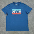 Levi's Shirt Men's Medium Blue Logo Graphic Short Sleeve Pullover Stretch Adult Unisex T-shirt, Sweatshirt, Hoodie, Long Sleeve Tee - T-Shirt, Sweatshirt, Hoodie