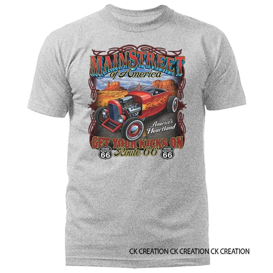 Main Street of America Route 66 America's Heartland Graphic T-shirt Unisex T-shirt, Sweatshirt, Hoodie, Long Sleeve Tee - T-Shirt, Sweatshirt, Hoodie