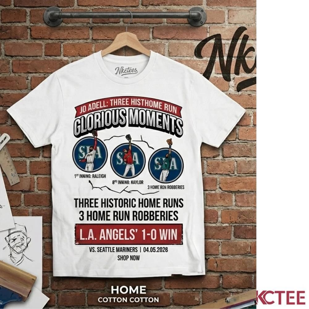 NKCtees Jo Adell Glorious Moments T-Shirt  3 Home Run Robberies Commemorative Edition  White - T-Shirt, Sweatshirt, Hoodie