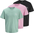 Jack & Jones Multi Pack Mens T Shirts Short Sleeve Crew Neck Tee Tops Pack of 3 Unisex T-shirt, Sweatshirt, Hoodie, Long Sleeve Tee - T-Shirt, Sweatshirt, Hoodie