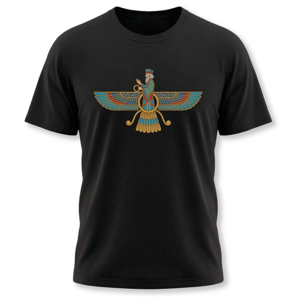 Faravahar Zoroastrian Winged Symbol T-Shirt | Ancient Persian Graphic Tee | V1 Unisex T-shirt, Sweatshirt, Hoodie, Long Sleeve Tee - T-Shirt, Sweatshirt, Hoodie