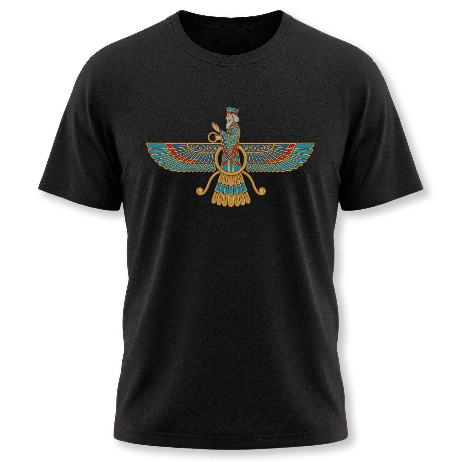 Faravahar Zoroastrian Winged Symbol T-Shirt | Ancient Persian Graphic Tee | V1 Unisex T-shirt, Sweatshirt, Hoodie, Long Sleeve Tee - T-Shirt, Sweatshirt, Hoodie