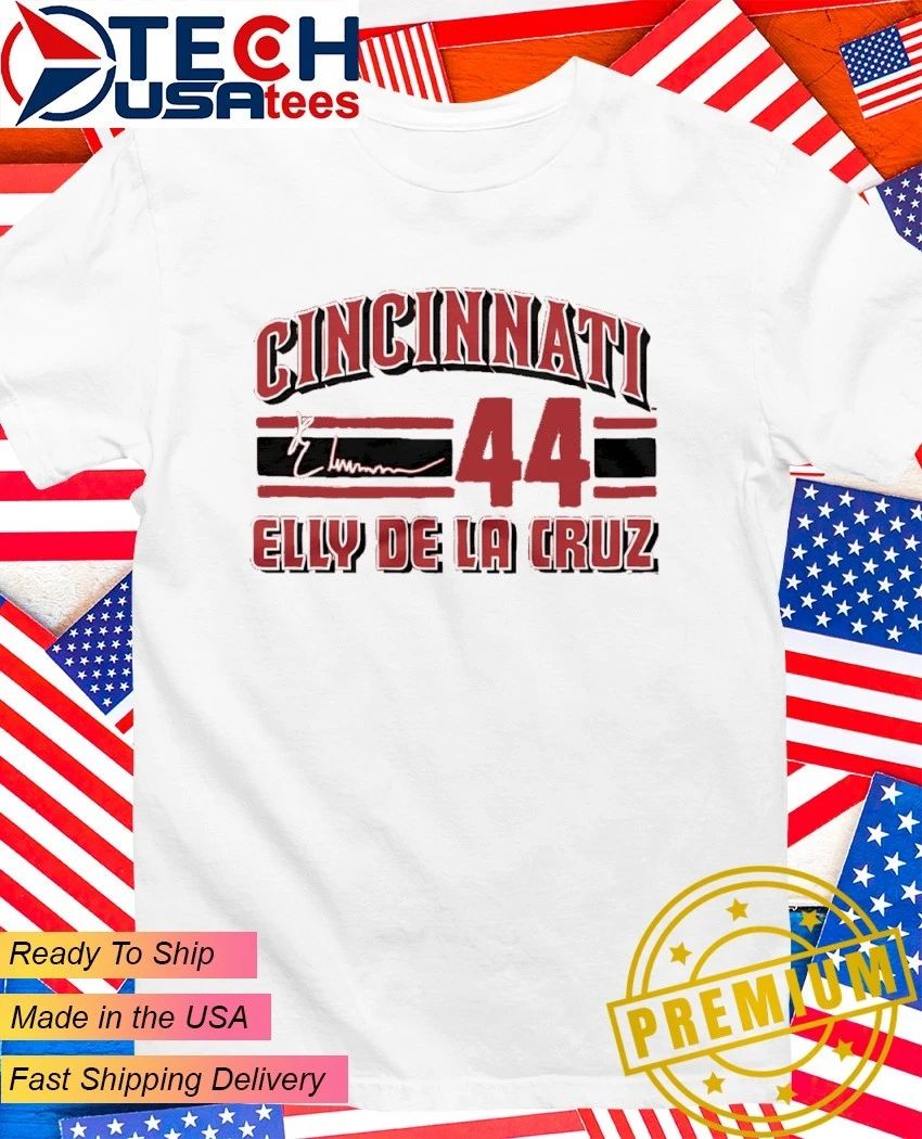 Cincinnati Reds Elly De La Cruz No. 44 signature shirt Unisex T-shirt, Sweatshirt, Hoodie, Long Sleeve Tee - T-Shirt, Sweatshirt, Hoodie