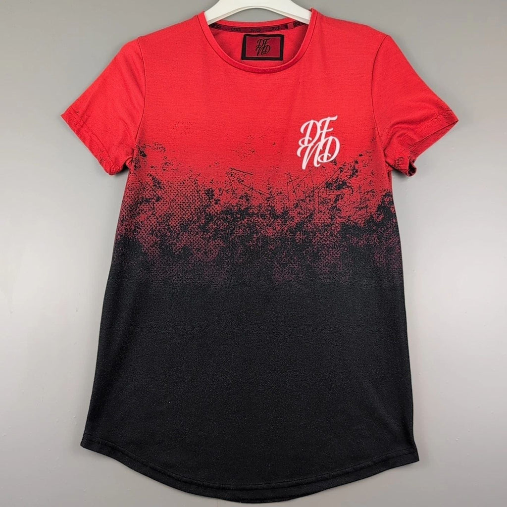 DFND London T Shirt Mens M Red Black Fade Logo Print Streetwear Graphic Unisex T-shirt, Sweatshirt, Hoodie, Long Sleeve Tee - T-Shirt, Sweatshirt, Hoodie