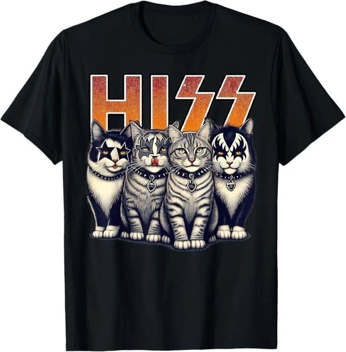 Hiss Funny Cats Kittens Rock Rockin Birthday Gifts Idea T-Shirt Unisex T-shirt, Sweatshirt, Hoodie, Long Sleeve Tee - T-Shirt, Sweatshirt, Hoodie