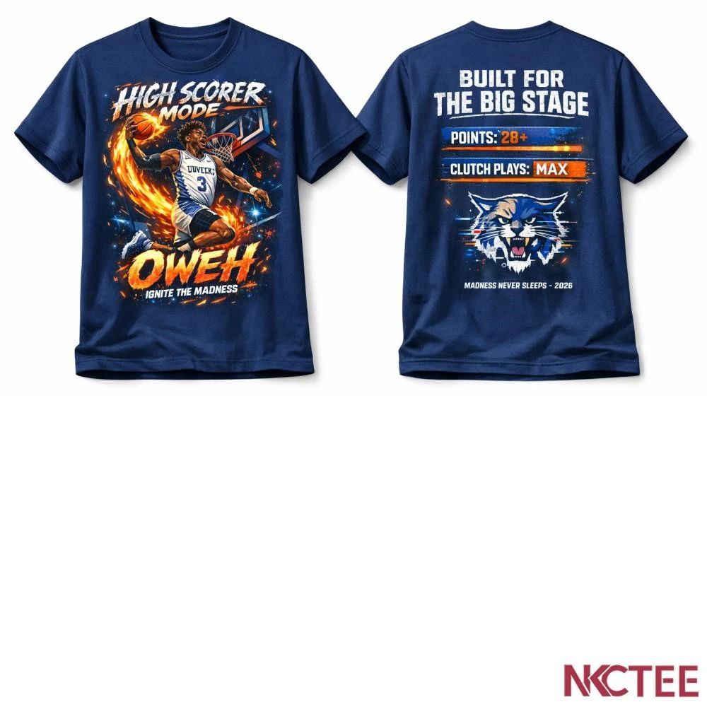 NKCtees Otega Oweh High Scorer Mode T-Shirt  Kentucky Wildcats March Madness 2026 Tee Unisex T-shirt, Sweatshirt, Hoodie, Long Sleeve Tee - T-Shirt, Sweatshirt, Hoodie