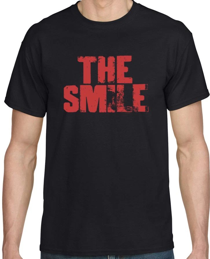 Smile t-shirt, Cutouts, band, Thom Yorke, logo, Radiohead - screen printed Unisex T-shirt, Sweatshirt, Hoodie, Long Sleeve Tee - T-Shirt, Sweatshirt, Hoodie