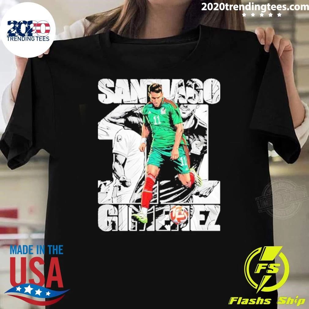 Santiago Gimenez Mexico Soccer Shirt Unisex T-shirt, Sweatshirt, Hoodie, Long Sleeve Tee - T-Shirt, Sweatshirt, Hoodie
