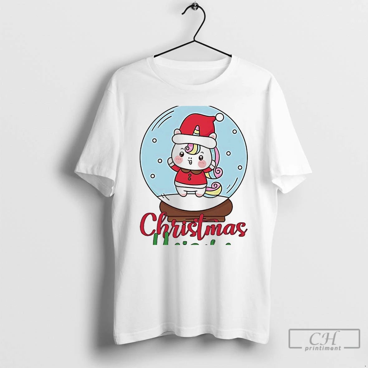 Classic Christmas Unicorn Snow Globe Holiday Magic White T Shirts Unisex T-shirt, Sweatshirt, Hoodie, Long Sleeve Tee - T-Shirt, Sweatshirt, Hoodie