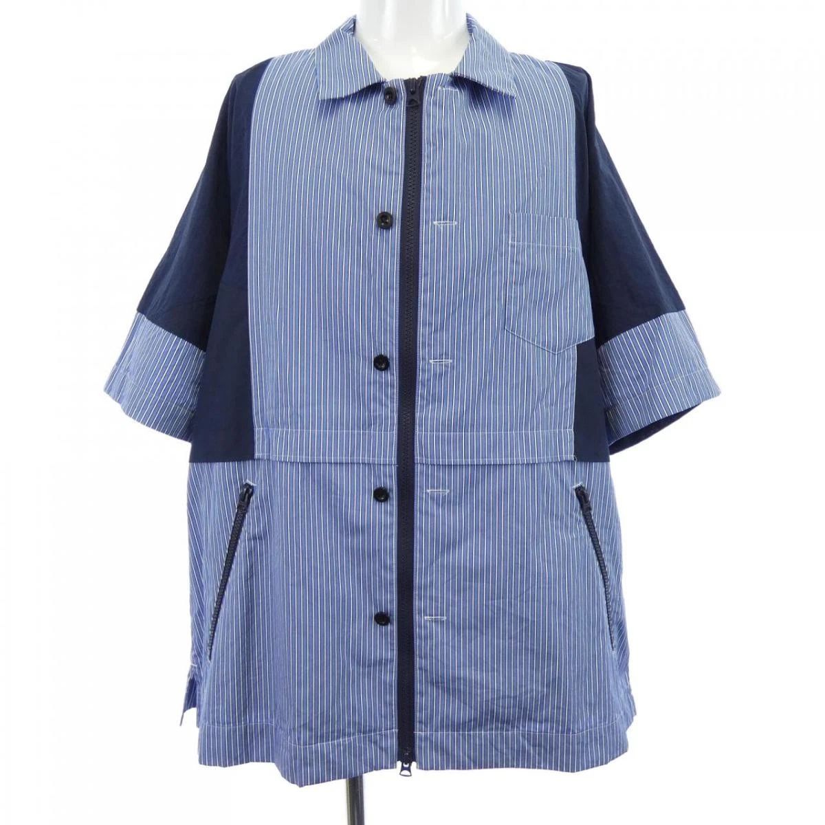 Sakai SACAI S/S Shirt Navy White Size 3 Used MidLength Stylish Unisex T-shirt, Sweatshirt, Hoodie, Long Sleeve Tee - T-Shirt, Sweatshirt, Hoodie