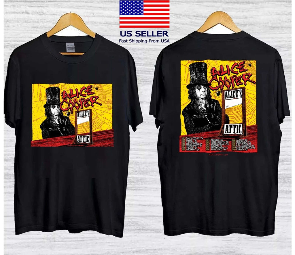 Alice Cooper Alices Attic 2026 Tour Date Multicolor T-Shirt, FAST SHIP Unisex T-shirt, Sweatshirt, Hoodie, Long Sleeve Tee - T-Shirt, Sweatshirt, Hoodie