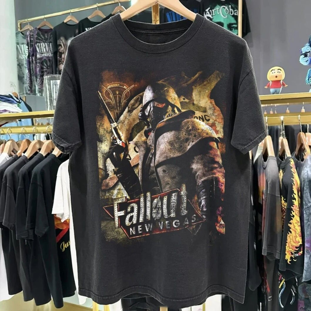 Fallout New Vegas T Shirt Grunge Y2K Vintage 2010 Graphic Gamer Emo Tapout Jnco Unisex T-shirt, Sweatshirt, Hoodie, Long Sleeve Tee - T-Shirt, Sweatshirt, Hoodie