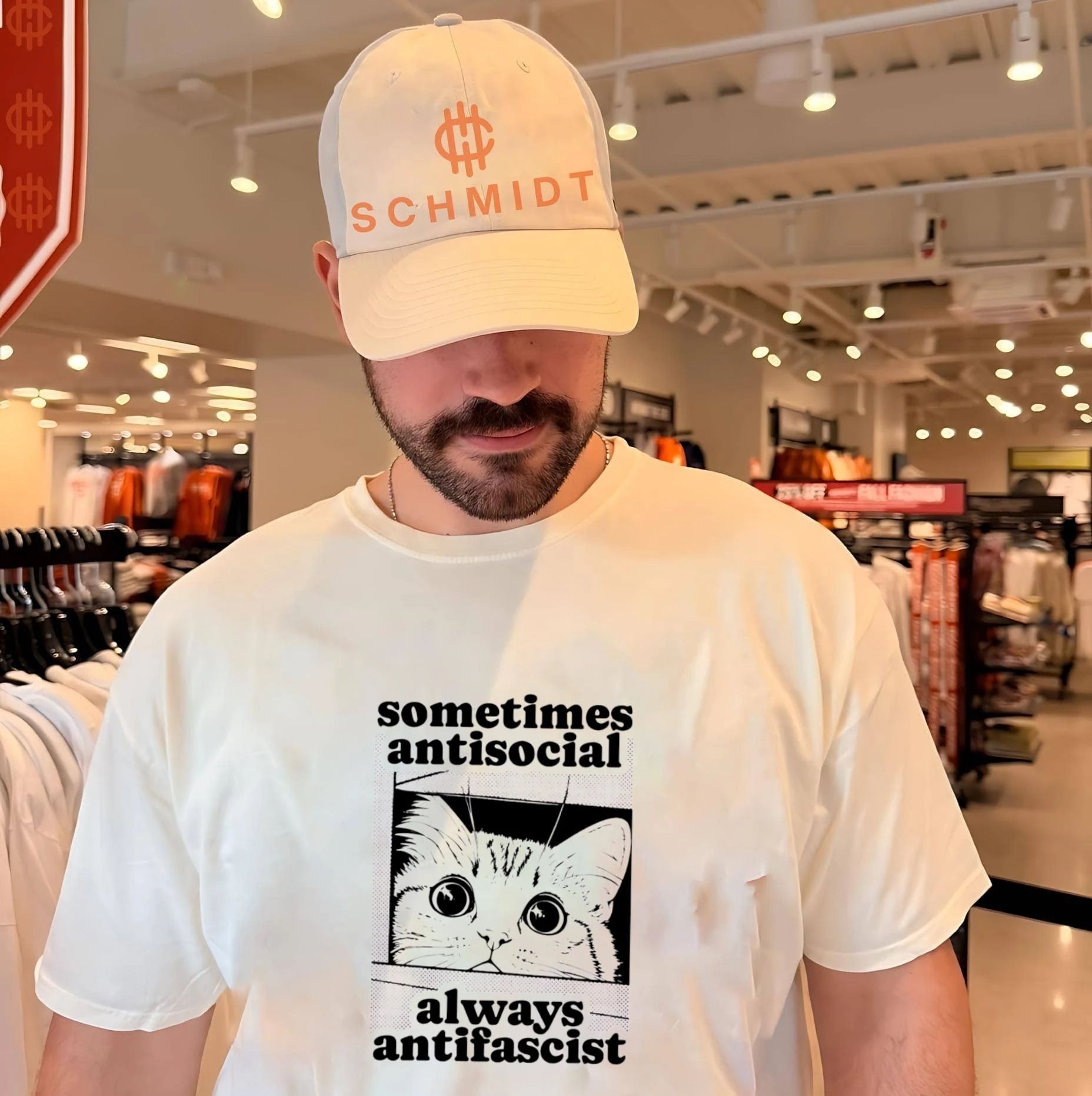 Cat sometimes antisocial always antifascist shirt Unisex T-shirt, Sweatshirt, Hoodie, Long Sleeve Tee - T-Shirt, Sweatshirt, Hoodie