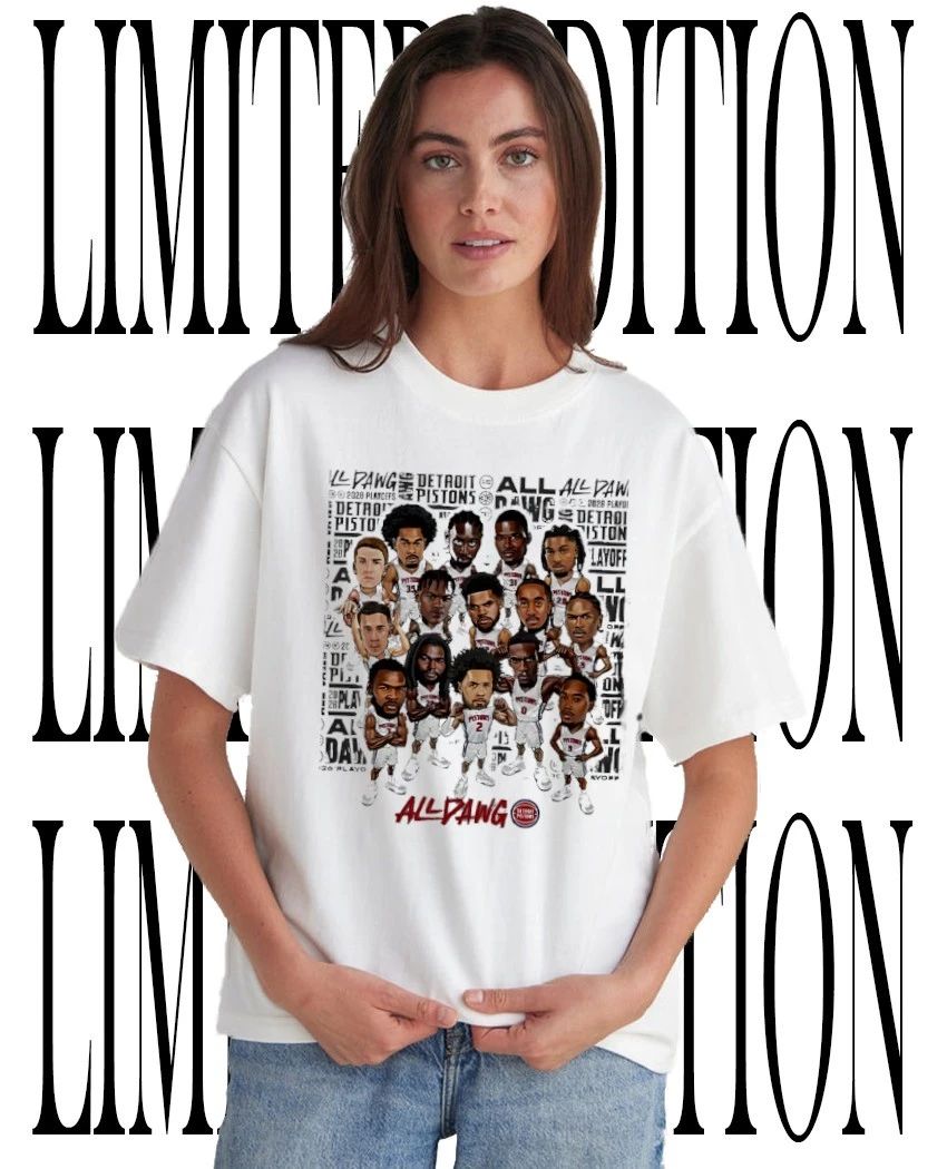 Detroit Pistons Playoffs 2026 All Dawg caricature shirt Unisex T-shirt, Sweatshirt, Hoodie, Long Sleeve Tee - T-Shirt, Sweatshirt, Hoodie