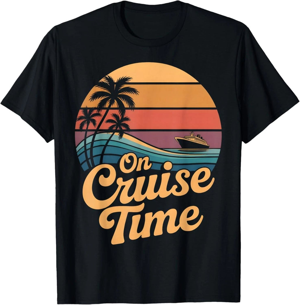 Retro On Cruise Time Summer Vacation Outfits For Women Men T-shirt Sweartshirt Unisex T-shirt, Sweatshirt, Hoodie, Long Sleeve Tee - T-Shirt, Sweatshirt, Hoodie