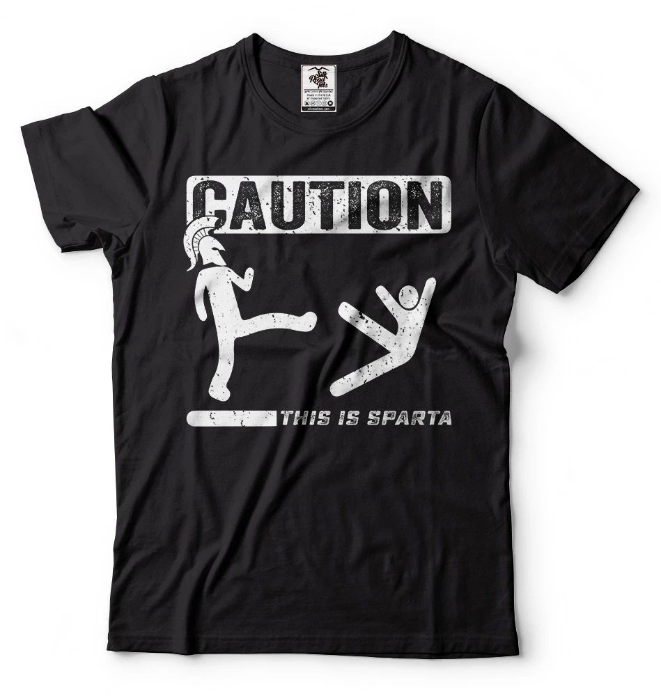 Caution This Is Sparta Cool T-shirt Funny Tee Shirt Spartan T-shirts Gym T-shirt Unisex T-shirt, Sweatshirt, Hoodie, Long Sleeve Tee - T-Shirt, Sweatshirt, Hoodie