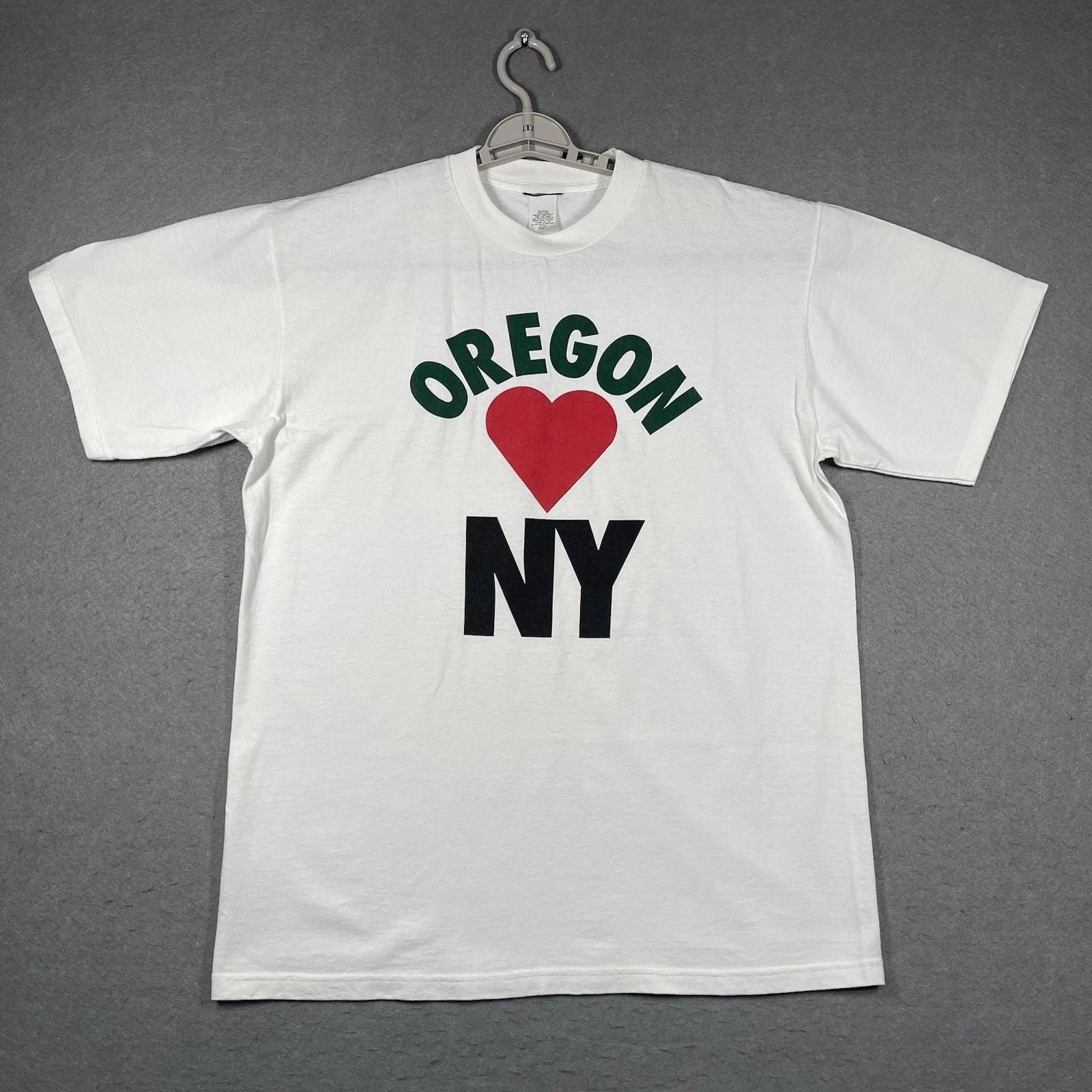 Oregon Loves New York Shirt Mens Large White Graphic Travel Gift Made USA Heavy Unisex T-shirt, Sweatshirt, Hoodie, Long Sleeve Tee - T-Shirt, Sweatshirt, Hoodie