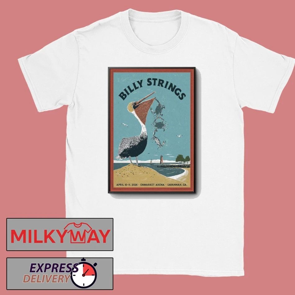 Billy Strings Savannah Enmarket Arena Apr 10-11 2026 Poster shirt Unisex T-shirt, Sweatshirt, Hoodie, Long Sleeve Tee - T-Shirt, Sweatshirt, Hoodie