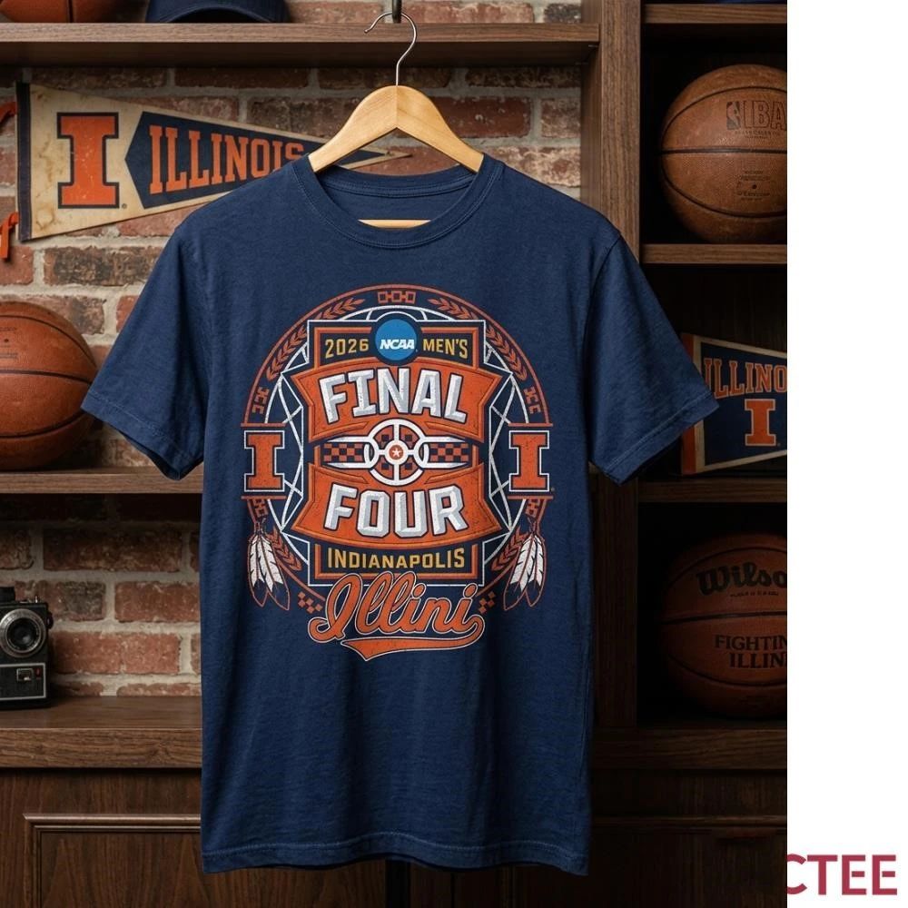 NKCtees 2026 NCAA Tournament Final Four Illinois Fighting Illini mens basketball shirt Unisex T-shirt, Sweatshirt, Hoodie, Long Sleeve Tee - T-Shirt, Sweatshirt, Hoodie