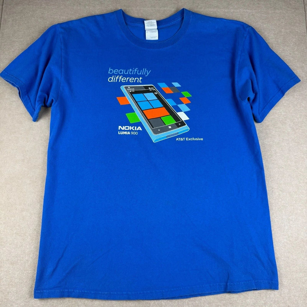 Nokia Lumia 900 Promo Graphic Mens L Blue AT&T Tech Promo T-Shirt Gildan Unisex T-shirt, Sweatshirt, Hoodie, Long Sleeve Tee - T-Shirt, Sweatshirt, Hoodie