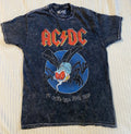 ACDC Fly On The Wall 1985 Tour Graphic T-shirt Men Small Black Acid Wash Music Unisex T-shirt, Sweatshirt, Hoodie, Long Sleeve Tee - T-Shirt, Sweatshirt, Hoodie