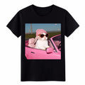 Cool Bunny in Pink Convertible T-Shirt-Funny Retro Car Graphic Tee for Men&Women Unisex T-shirt, Sweatshirt, Hoodie, Long Sleeve Tee - T-Shirt, Sweatshirt, Hoodie