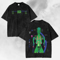 Vintage Washed T-Shirt, Neon Glitch Sci-Fi Streetwear Tee, Futuristic Gamer Gift Unisex T-shirt, Sweatshirt, Hoodie, Long Sleeve Tee - T-Shirt, Sweatshirt, Hoodie