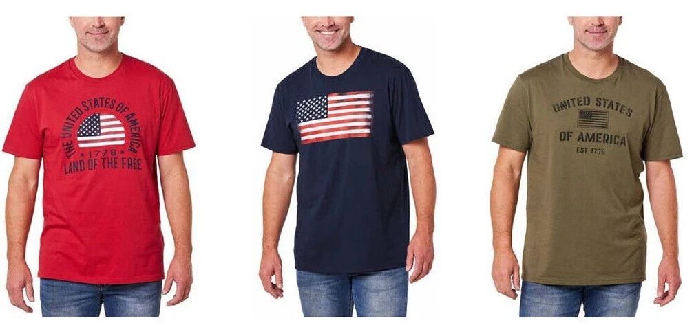 General Standard T-Shirt Tee Men's American Flag Land of the Free Cotton USA Unisex T-shirt, Sweatshirt, Hoodie, Long Sleeve Tee - T-Shirt, Sweatshirt, Hoodie