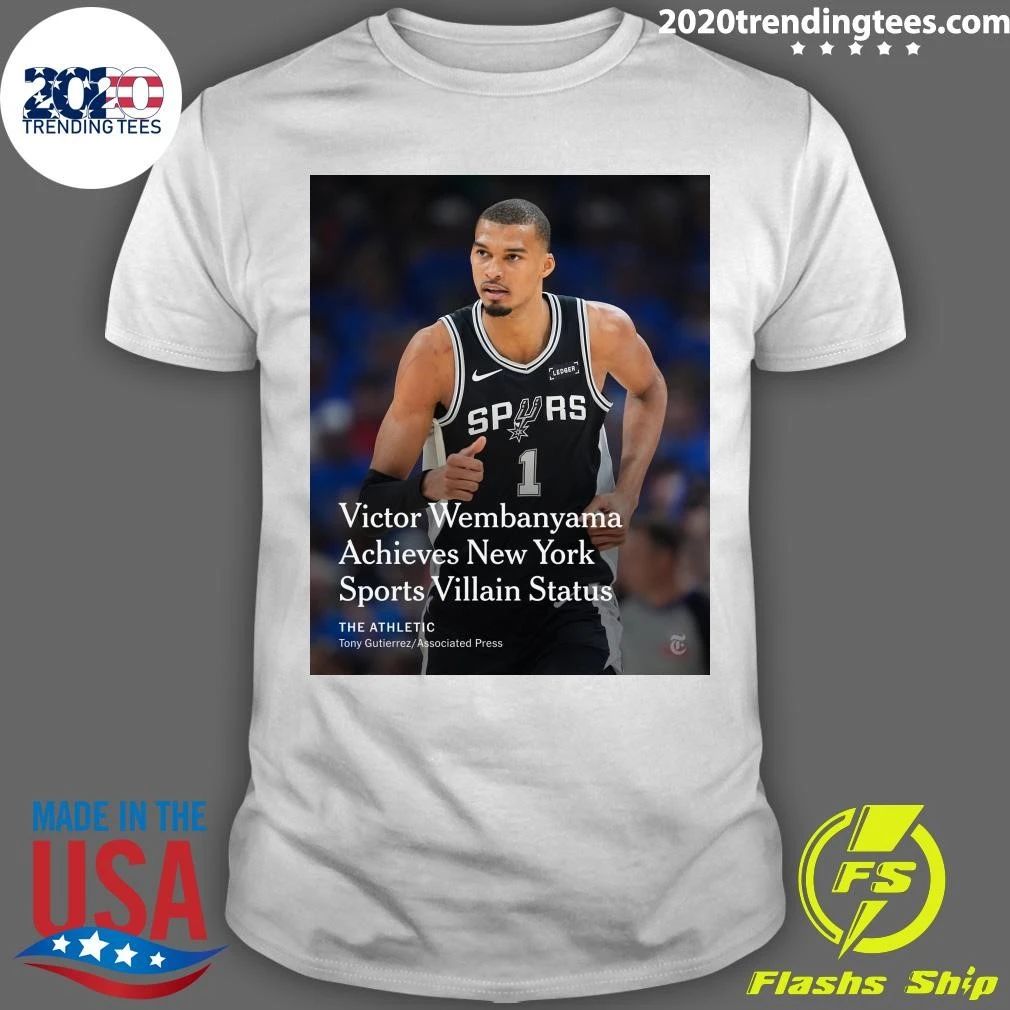 Victor Wembanyama Achieves New York Sports Villain Status Shirt Unisex T-shirt, Sweatshirt, Hoodie, Long Sleeve Tee - T-Shirt, Sweatshirt, Hoodie