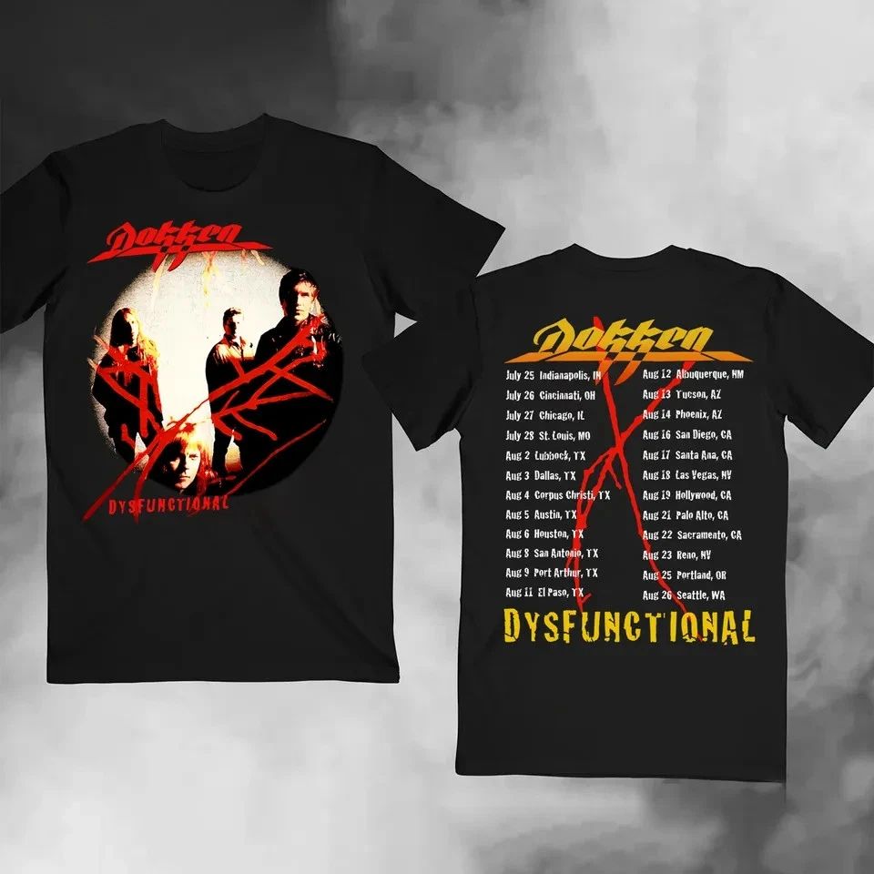 Vintage 1995 Dokken Dysfunctional Tour Black Concert T-Shirt Unisex T-shirt, Sweatshirt, Hoodie, Long Sleeve Tee - T-Shirt, Sweatshirt, Hoodie