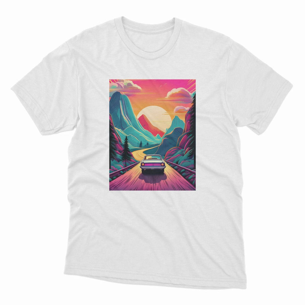 RETRO CAR SUNSET TSHIRT ABSTRACT URBAN STREET STYLE S,M,L,XL,2XL,3XL,4XL,5XL Unisex T-shirt, Sweatshirt, Hoodie, Long Sleeve Tee - T-Shirt, Sweatshirt, Hoodie