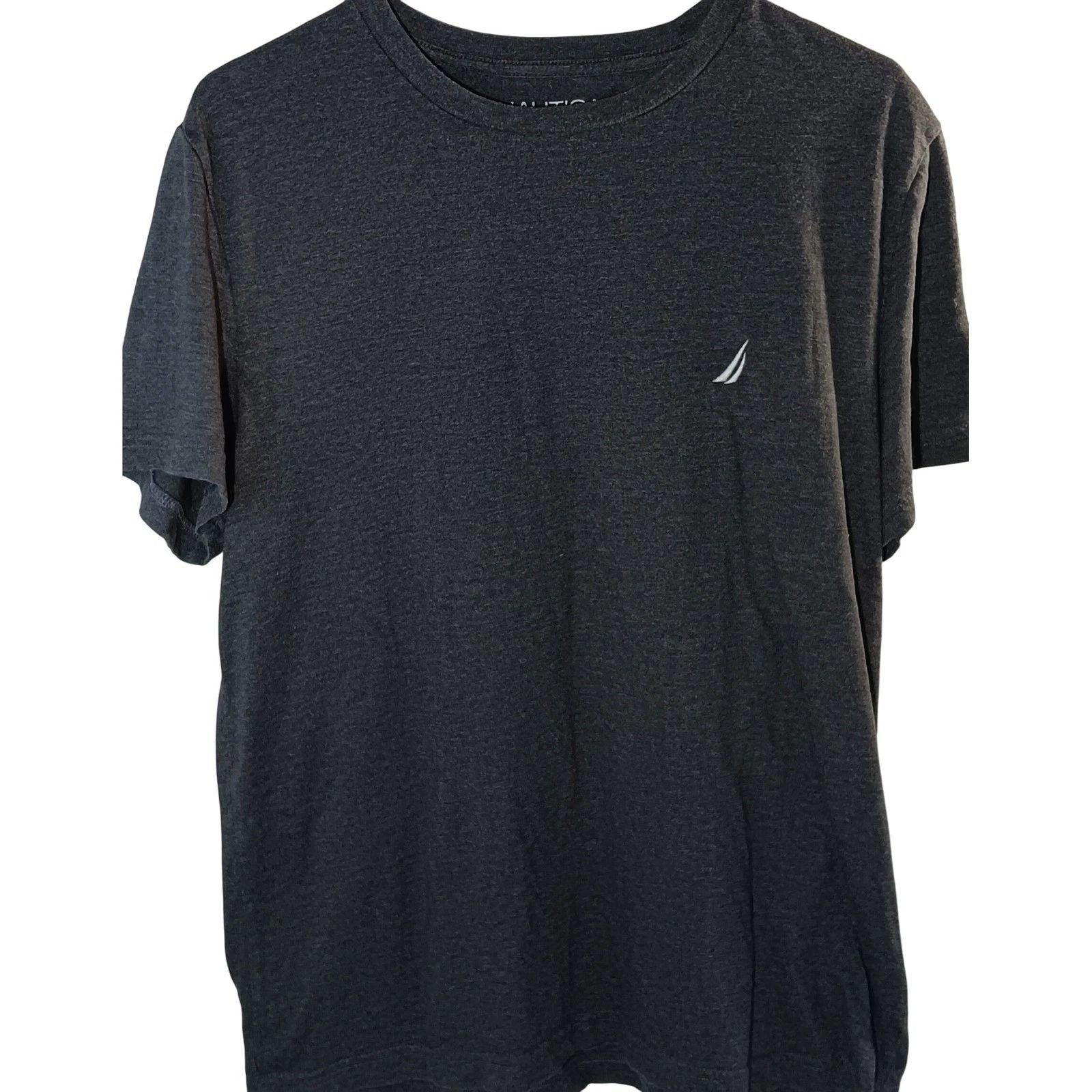 Nautica Mens Gray Heathered Short Sleeve T-Shirt Casual Minimalist Everyday Unisex T-shirt, Sweatshirt, Hoodie, Long Sleeve Tee - T-Shirt, Sweatshirt, Hoodie