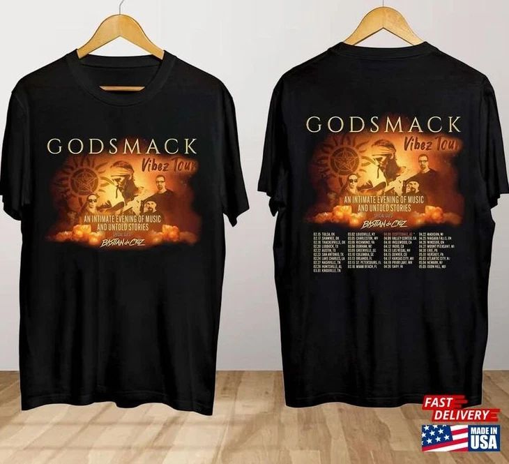 Godsmack Vibez 2024 North American Tour T-Shirt Unisex T-shirt, Sweatshirt, Hoodie, Long Sleeve Tee - T-Shirt, Sweatshirt, Hoodie
