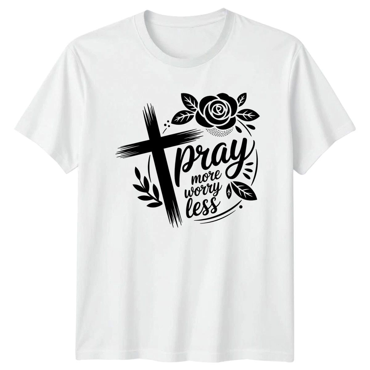 Pray More Worry Less T-Shirt Christian Faith Inspiration Gift For Him And Her Unisex T-shirt, Sweatshirt, Hoodie, Long Sleeve Tee - T-Shirt, Sweatshirt, Hoodie